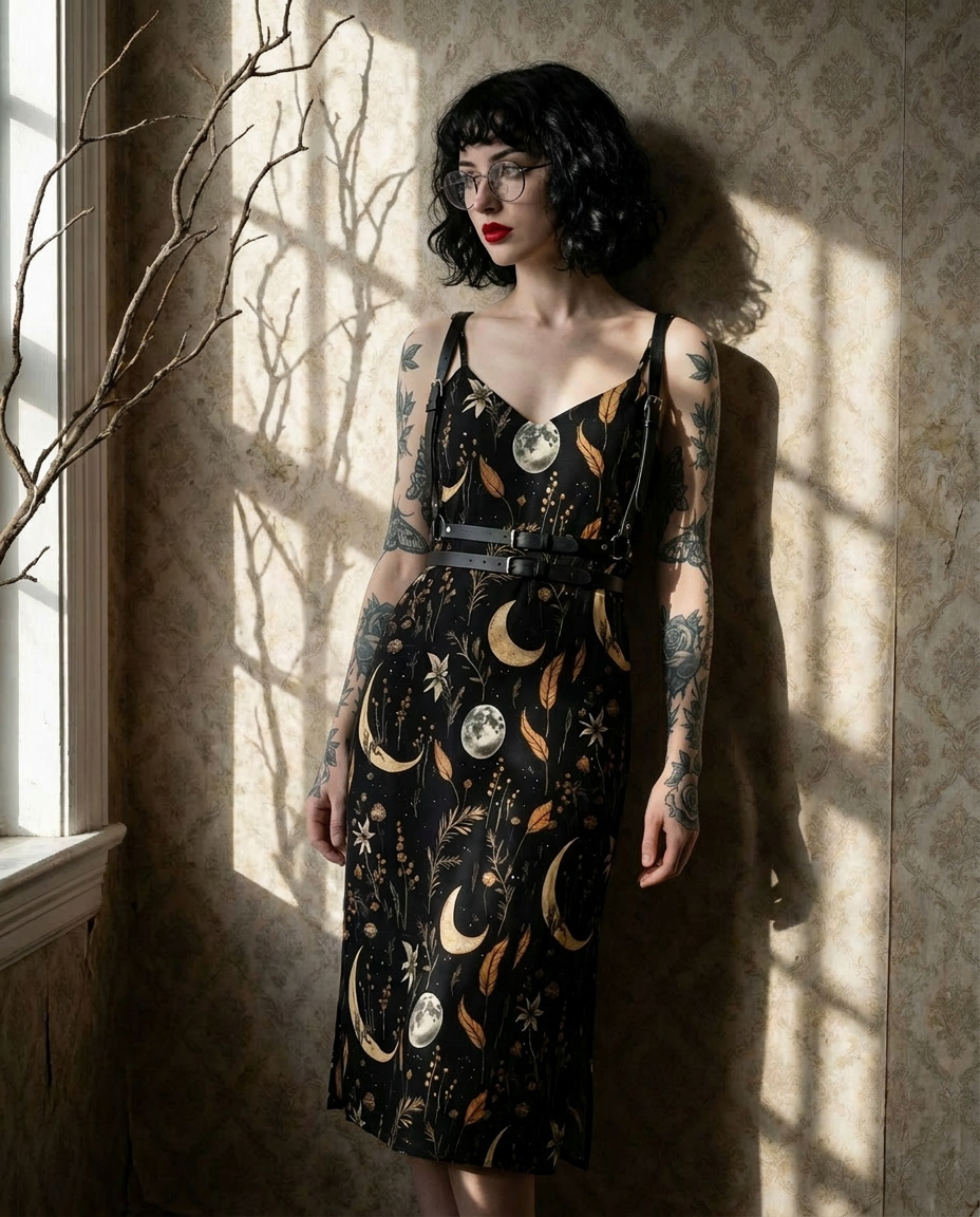 Moonlit Botanica Slip Dress