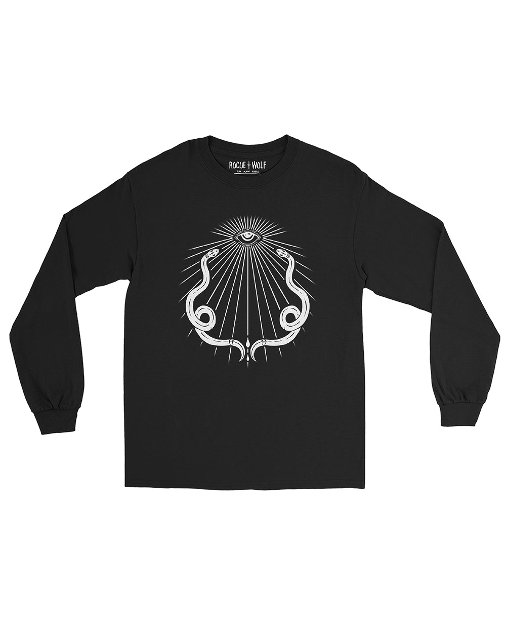 Serpent’s Gaze Long Sleeve Tee - Witchy Gothic Grunge Alt Goth Style Dark Academia Snake Graphic Tee Pagan