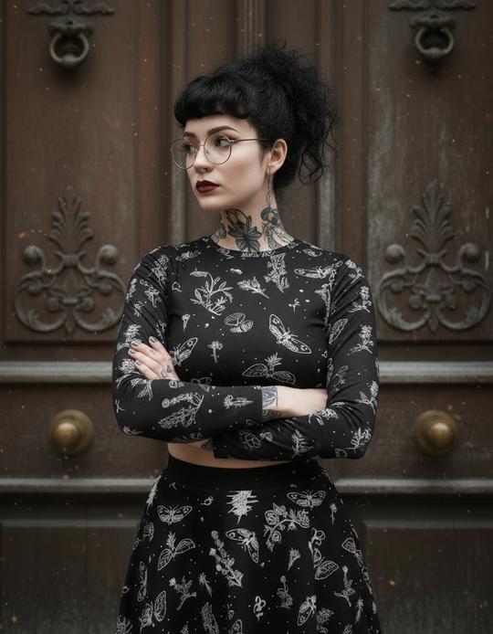 Nightshade Long Sleeve Crop Top
