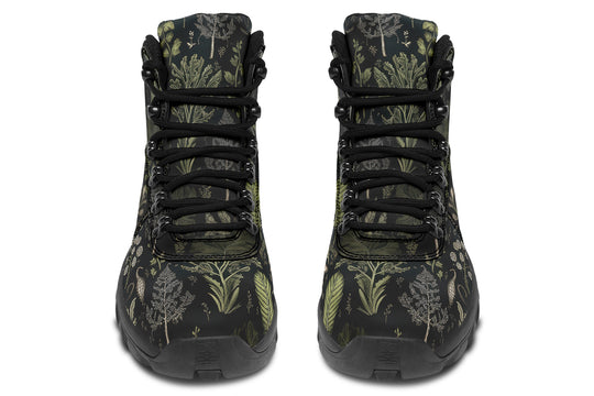 Foraging Outdoor Boots - Water Resistant Vegan Leather Trekking Shoes with Durable Soles