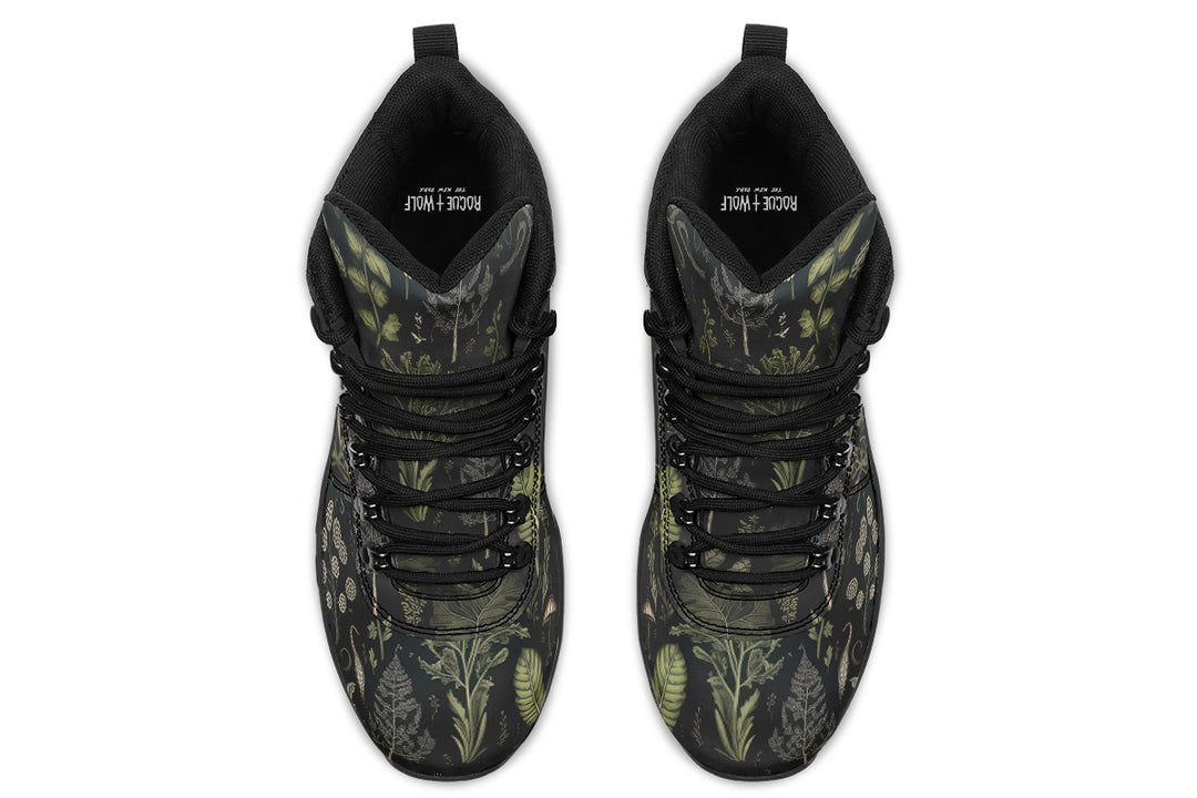 Foraging Outdoor Boots - Water Resistant Vegan Leather Trekking Shoes with Durable Soles