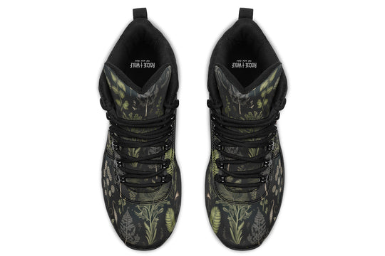 Foraging Outdoor Boots - Water Resistant Vegan Leather Trekking Shoes with Durable Soles