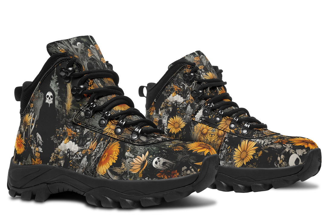 Grim’s Harvest Outdoor Boots - Water Resistant Vegan Leather Trekking Shoes with Durable Soles