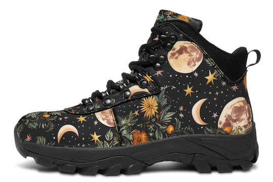 Lunar Meadow Outdoor Boots - Water Resistant Vegan Leather Trekking Shoes with Durable Soles