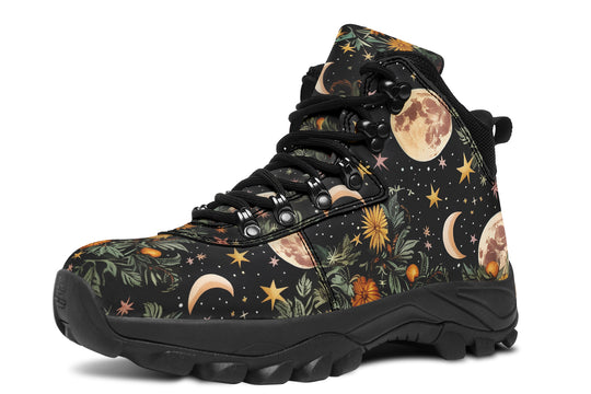 Lunar Meadow Outdoor Boots - Water Resistant Vegan Leather Trekking Shoes with Durable Soles