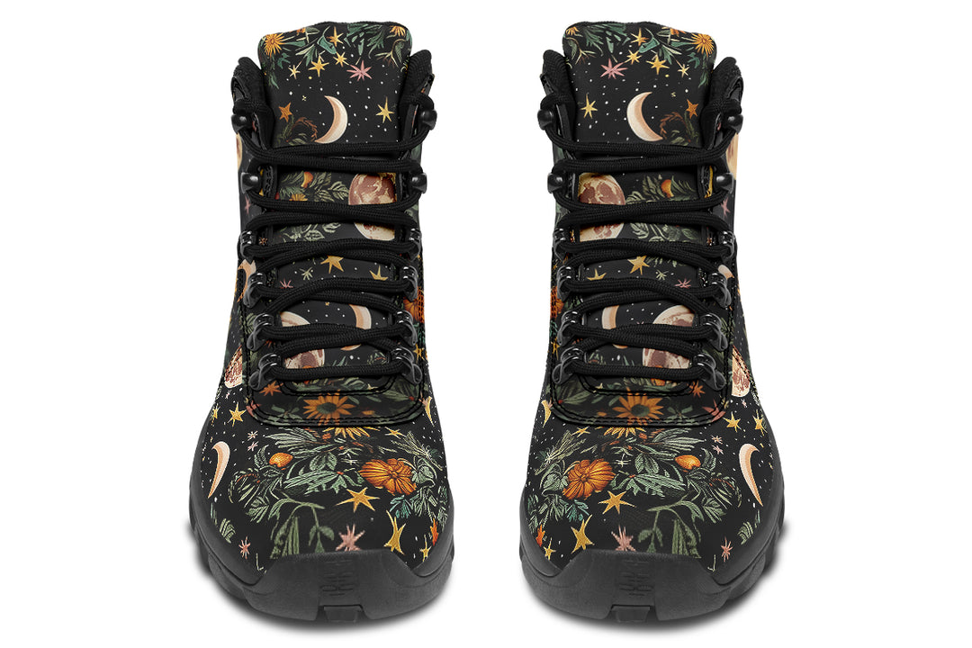 Lunar Meadow Outdoor Boots - Water Resistant Vegan Leather Trekking Shoes with Durable Soles