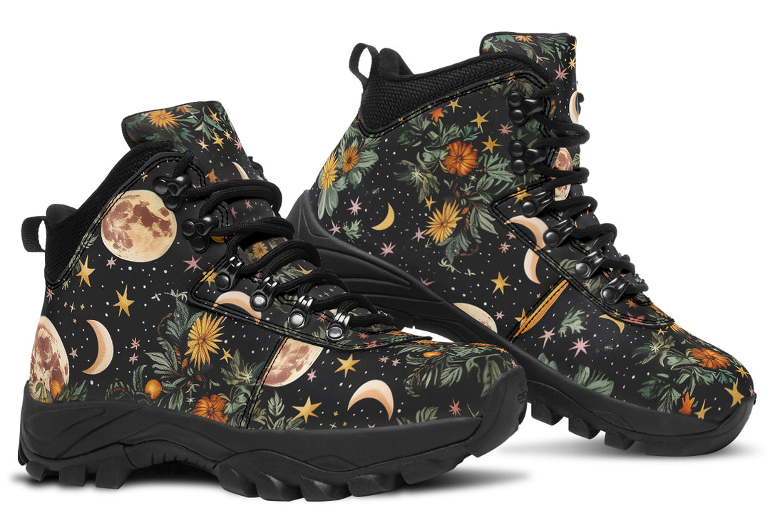 Lunar Meadow Outdoor Boots - Water Resistant Vegan Leather Trekking Shoes with Durable Soles