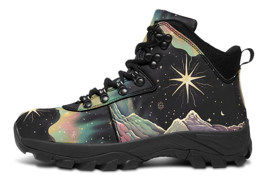 Northern Lights Outdoor Boots - Water Resistant Vegan Leather Trekking Shoes with Durable Soles