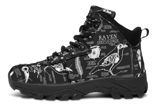 Raven Study Outdoor Boots - Water Resistant Vegan Leather Trekking Shoes with Durable Soles