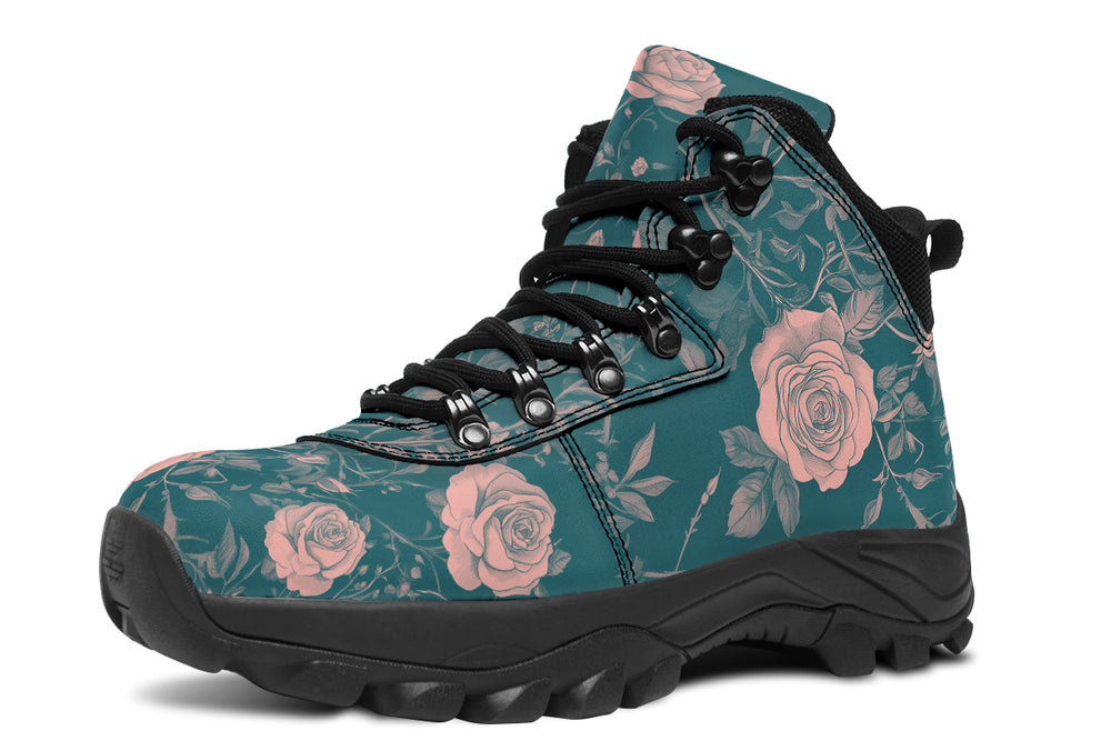 Teal Rose Romance Outdoor Boots