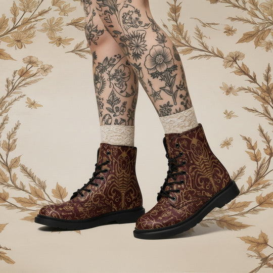 Oxblood Scorpion Sigil Boots