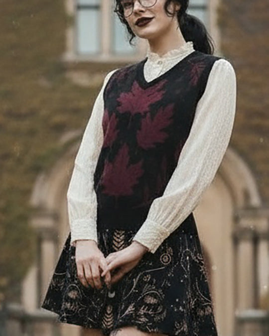 Oxblood Autumnalis Knitted Vest
