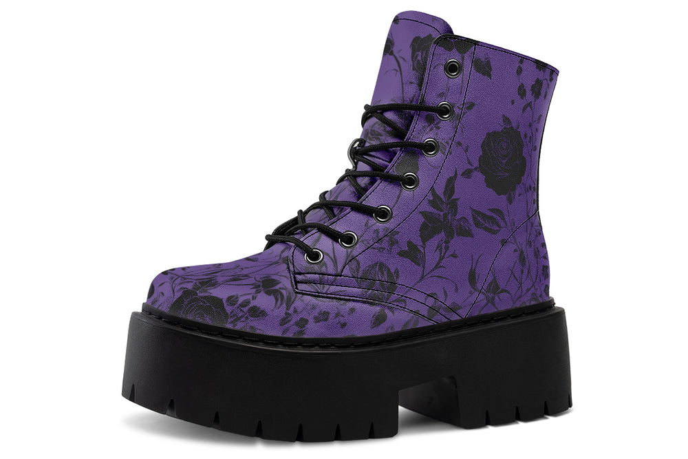 Amethyst Rose Romance Platform Boots