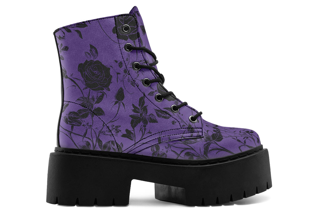 Amethyst Rose Romance Platform Boots