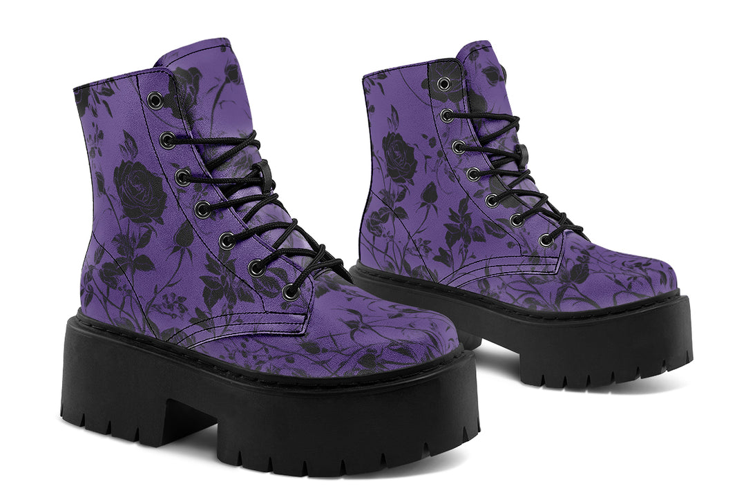Amethyst Rose Romance Platform Boots