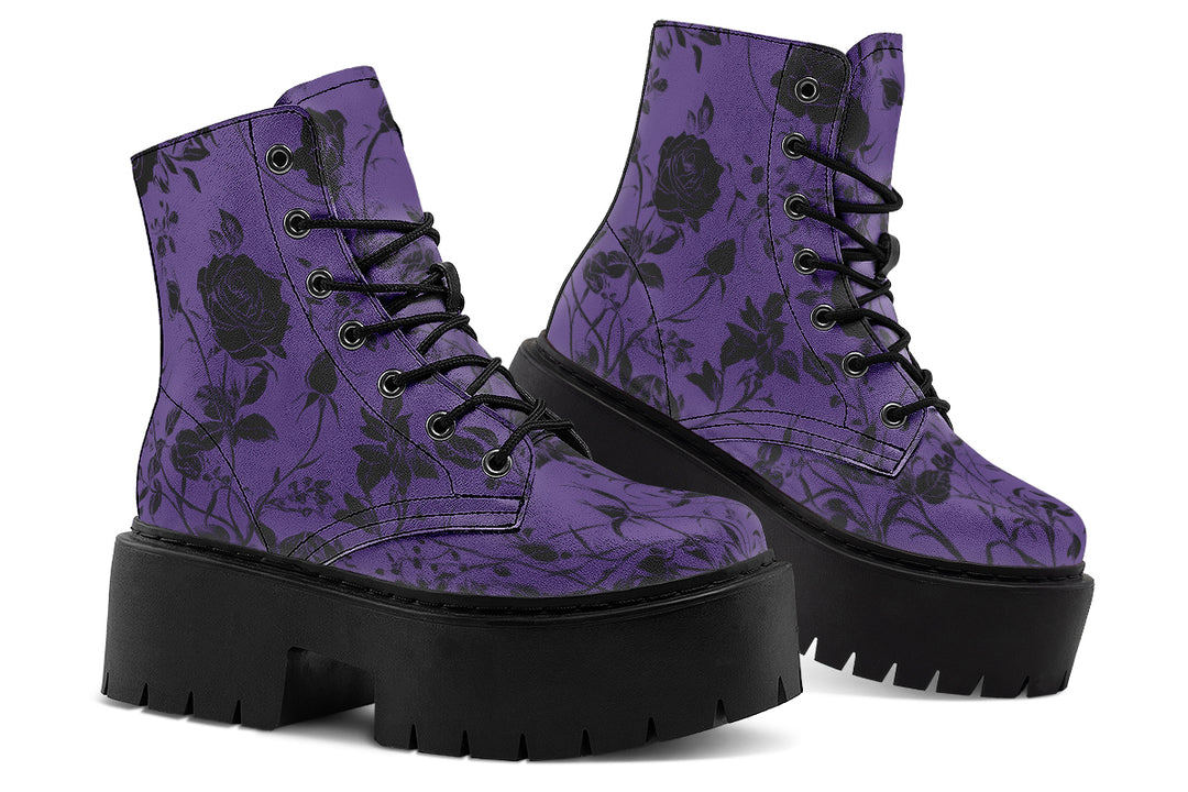 Amethyst Rose Romance Platform Boots