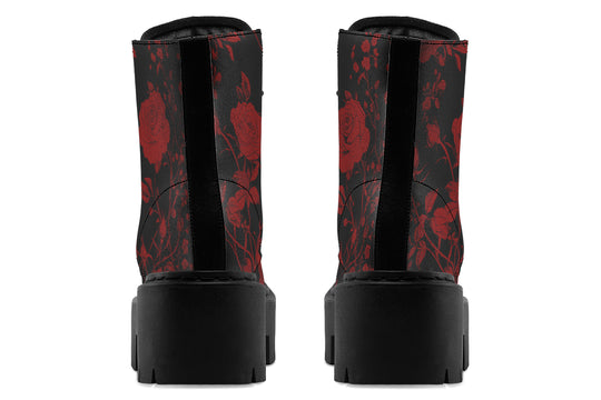 Blood Rose Romance Platform Boots