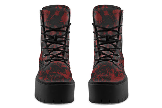 Blood Rose Romance Platform Boots