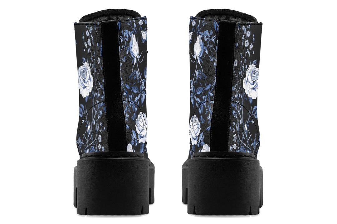 Blue Rose Romance Platform Boots