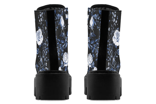 Blue Rose Romance Platform Boots