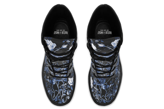 Blue Rose Romance Platform Boots