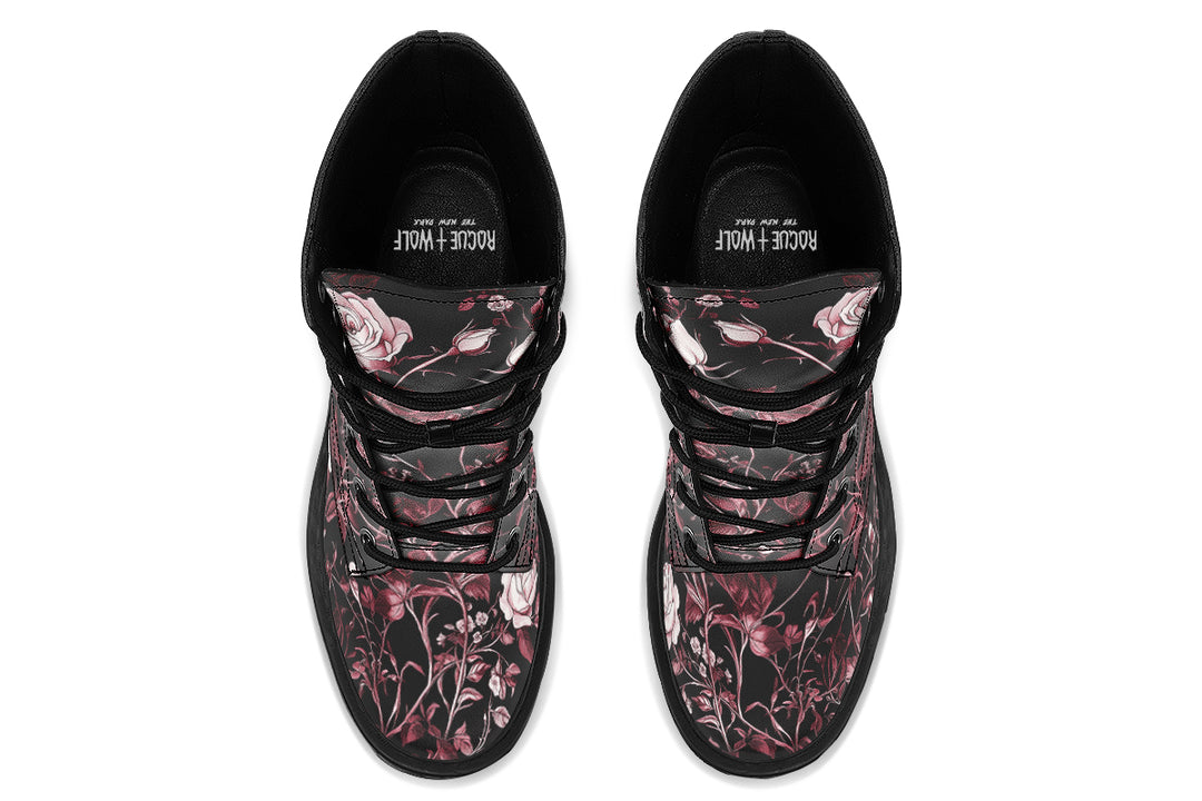 Crimson Rose Romance Platform Boots