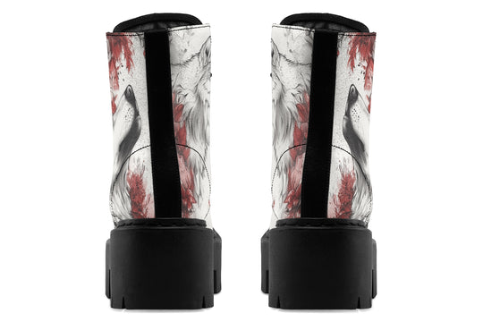 Crimson Wolf Platform Boots