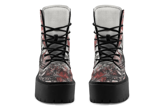 Crimson Wolf Platform Boots
