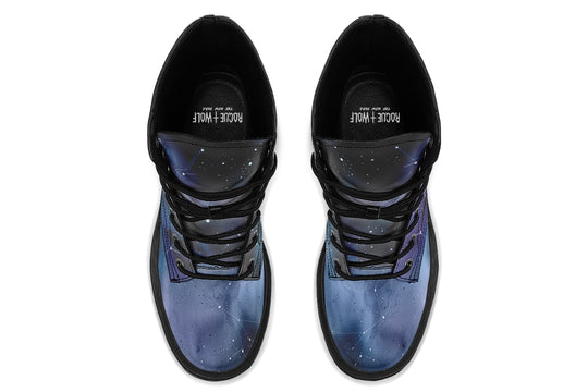 Deep Blue Platform Boots