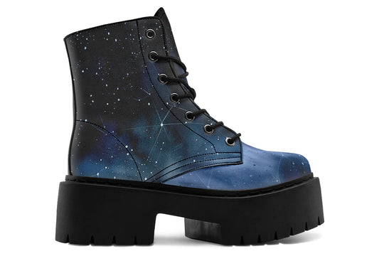 Deep Blue Platform Boots