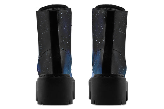 Deep Blue Platform Boots