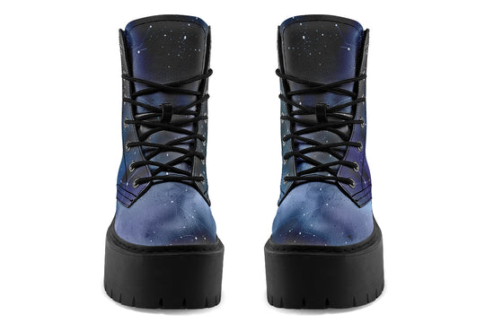 Deep Blue Platform Boots