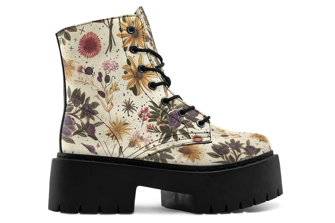 Enchanted Blossoms Platform Boots