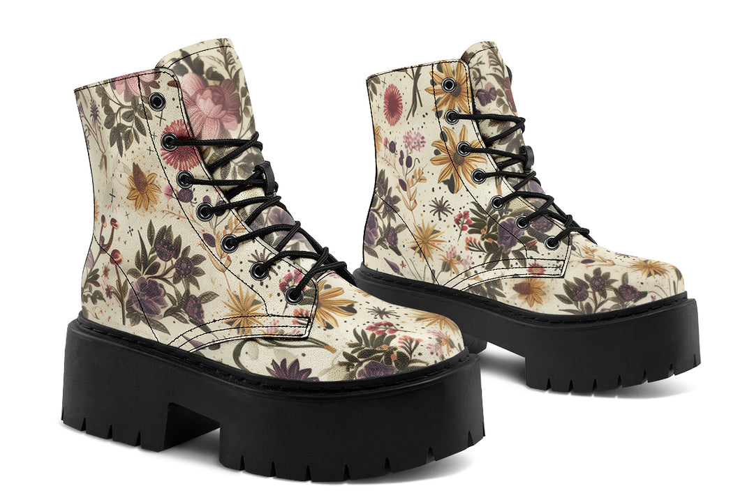 Enchanted Blossoms Platform Boots