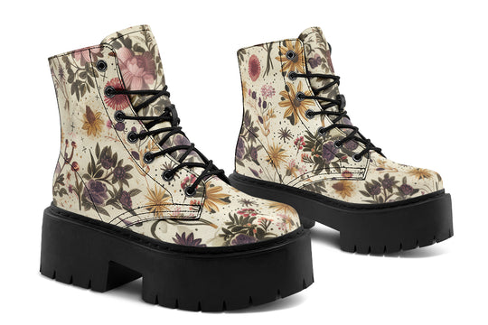 Enchanted Blossoms Platform Boots
