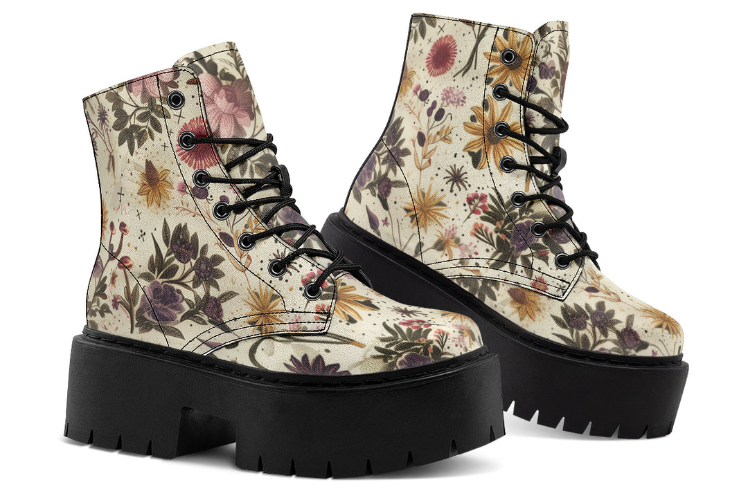 Enchanted Blossoms Platform Boots