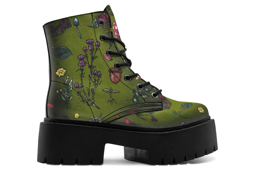 Green Herbology Platform Boots