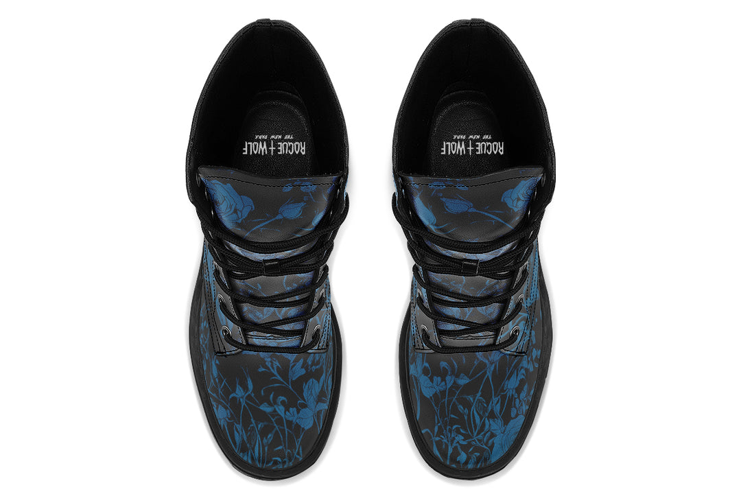 Midnight Rose Romance Platform Boots