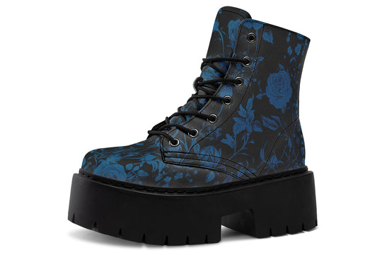 Midnight Rose Romance Platform Boots