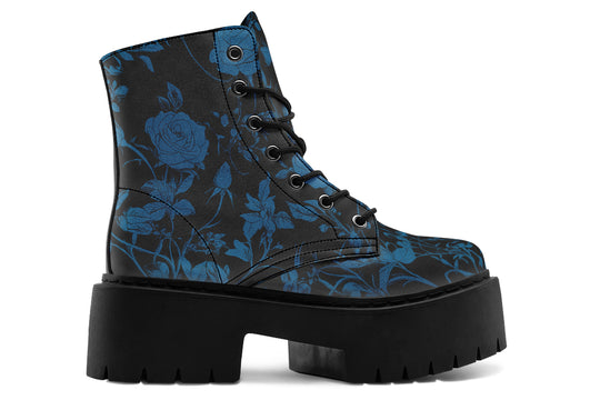 Midnight Rose Romance Platform Boots