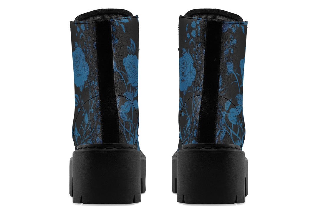 Midnight Rose Romance Platform Boots