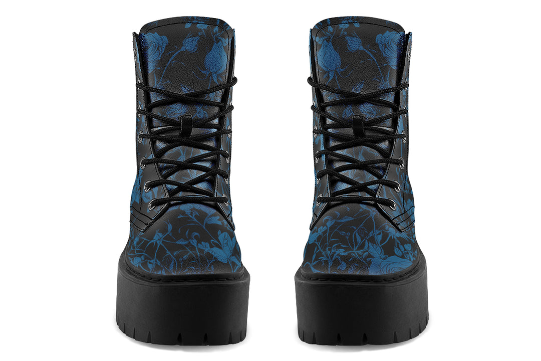 Midnight Rose Romance Platform Boots