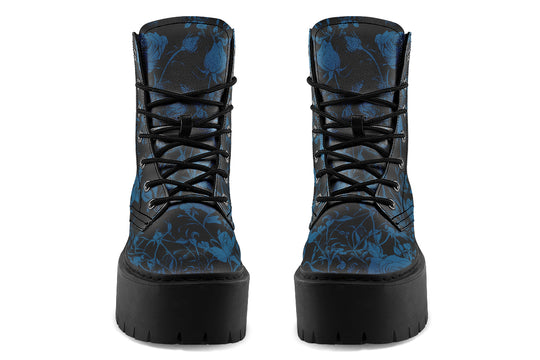 Midnight Rose Romance Platform Boots