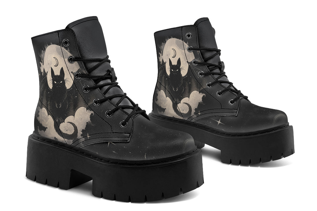 Moonlit Bat Platform Boots