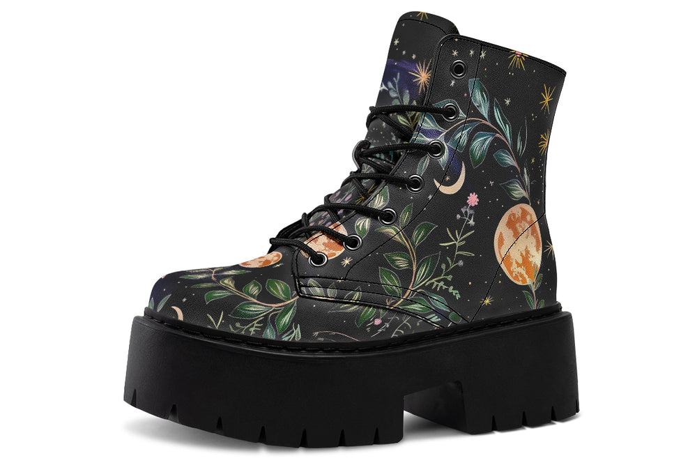 Night Blossom Platform Boots