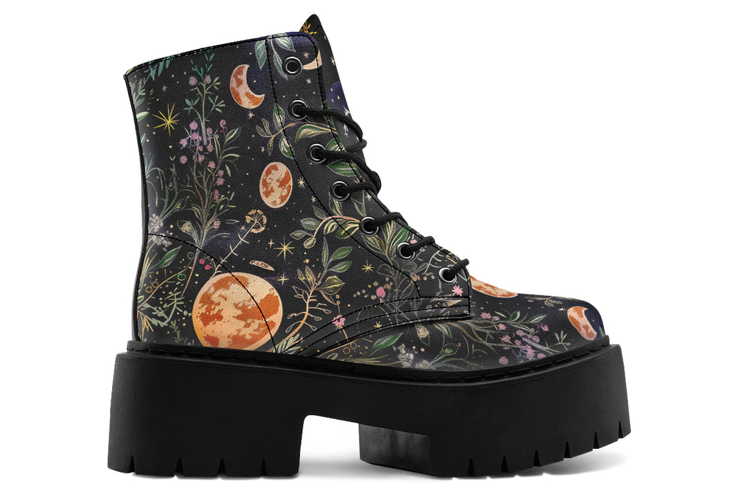 Night Blossom Platform Boots
