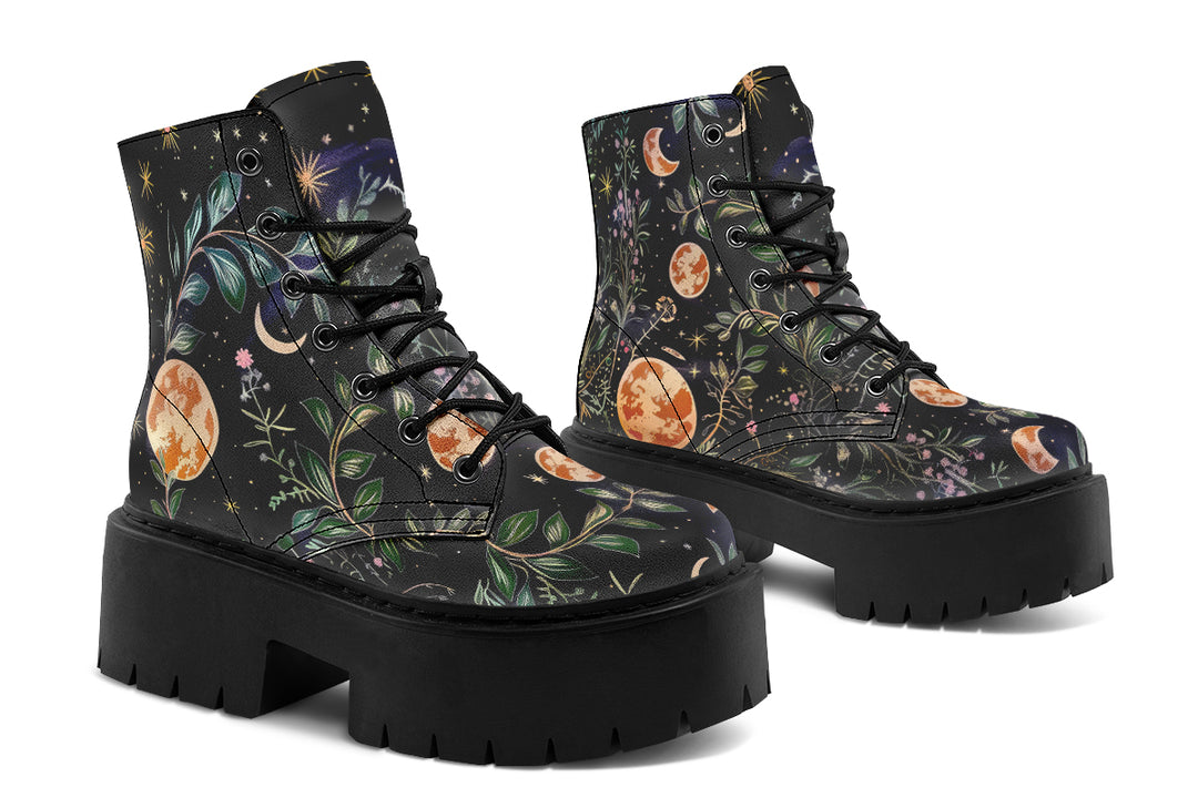 Night Blossom Platform Boots