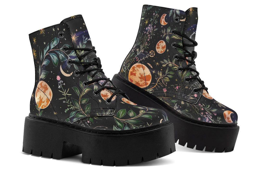 Night Blossom Platform Boots