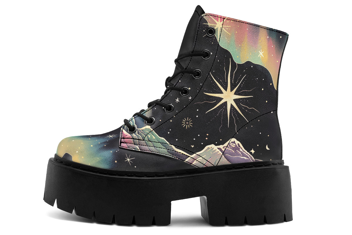 Northern Lights Platform Boots – Rogue + Wolf Vegan-PU Celestial ...