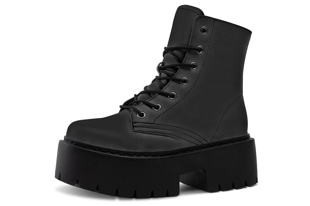 Pitch Black Platform Boots